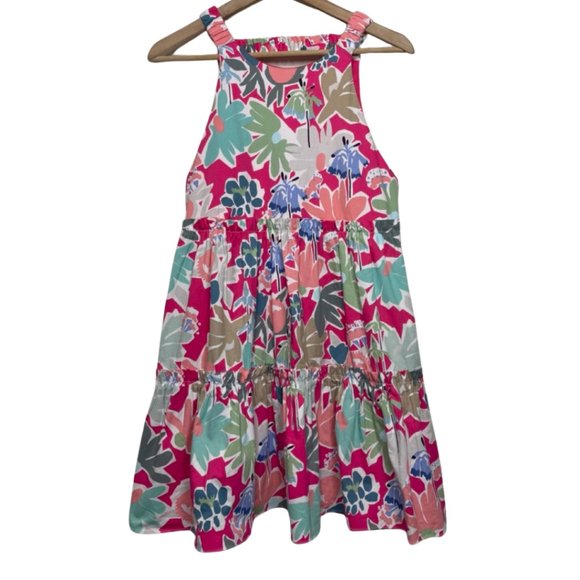 ZARA | Pink Open Back Floral Tiered Summer Dress | Size M - Picture 1 of 11